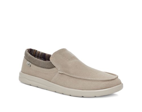 Chaussures Sanuk Hi Bro Lite Hemp Slip-on Homme - Beige DPGZXL769